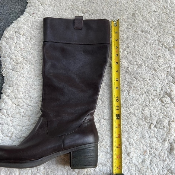 Tara M Brown Leather DIDI Faux Fur Interior Block Heel Rounded Toe Boots Sz 9 - Picture 9 of 14